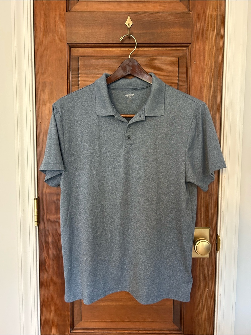 Old Navy Active Men's Athletic Polo Heather Blue Short Sleeve Golf Shirt Large